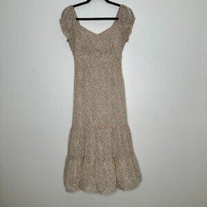 Altar'd State Floral Midi Dress - Cream